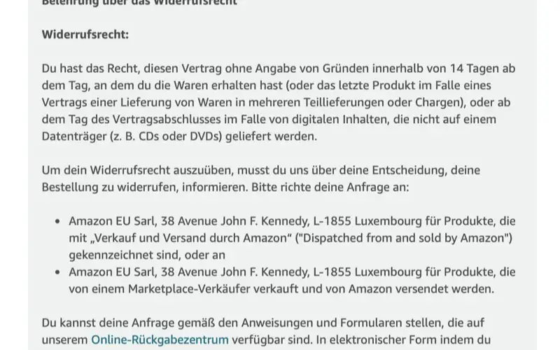 Welches Recht hast du bei Amazon?