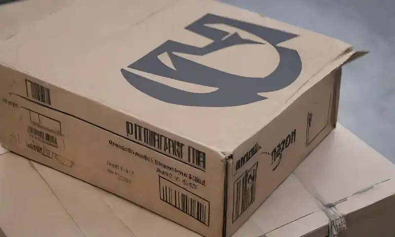 Ein stilisiertes Paket von Amazon