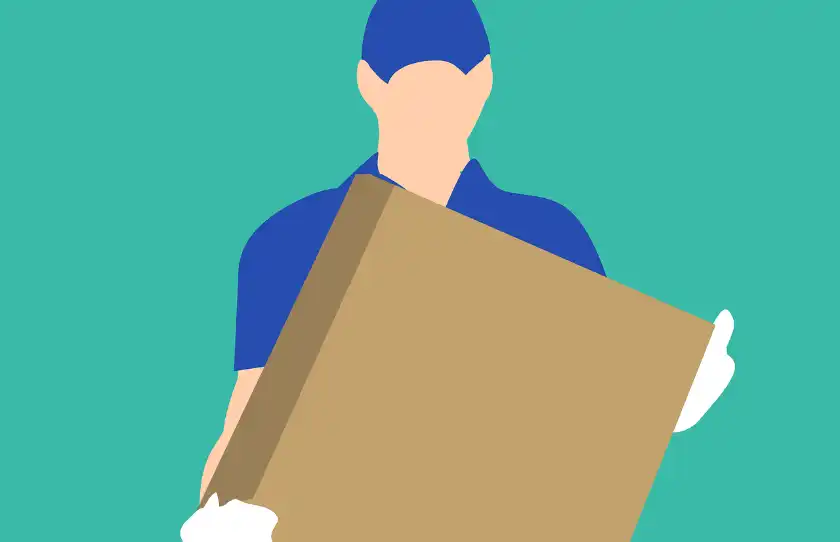 Mann mit Paket