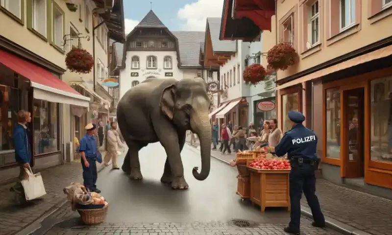 Elefant ausgebrochen
