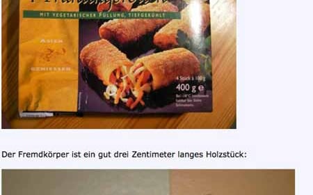 Fremdkörper in ALDI-Produkten -Nachtrag-