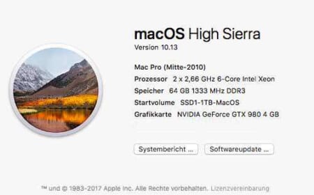 Mac OS High Sierra läuft