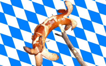Weißblaue Splitterwurst
