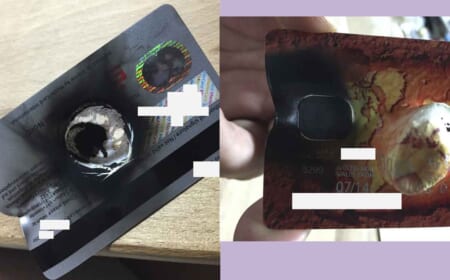 Kreditkarte vernichtet