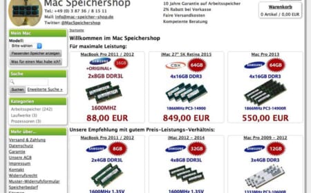 Prima Service beim Mac-Speicher-Shop.de