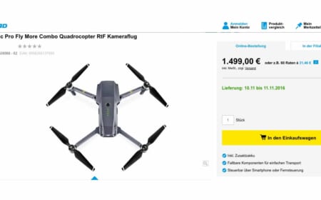 DJI Mavic – nicht von Conrad täuschen lassen – nicht lieferbar