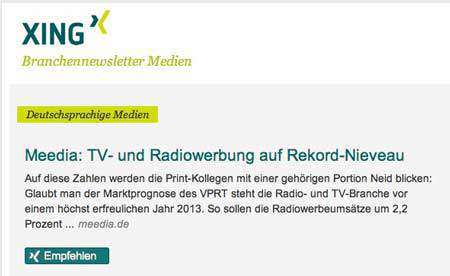 Da braucht XING wohl eine Niveauregulierung