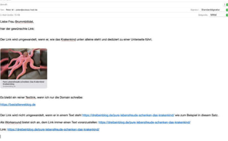 Apple Mail: Link Vorschau abstellen