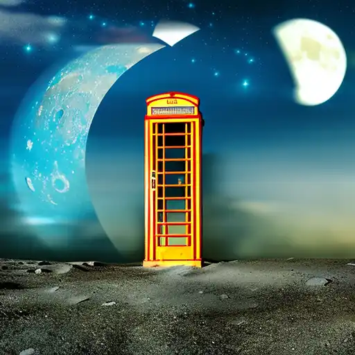 Telefonzelle auf dem Mond